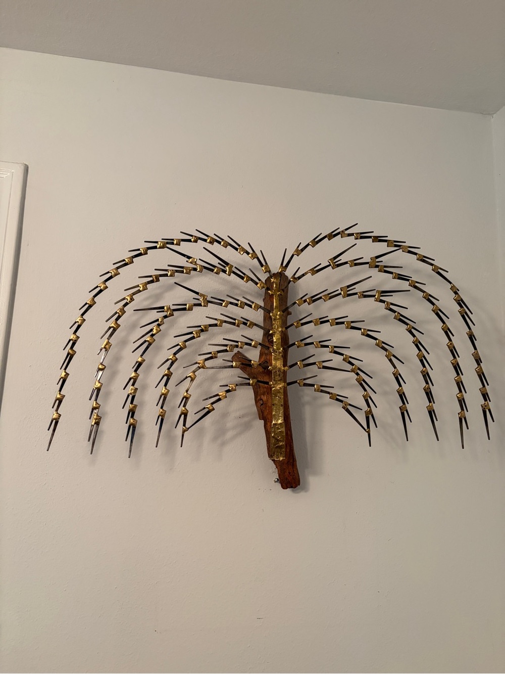 MCM Gold and Black Palm Wall Art Sculpture - Home Art
